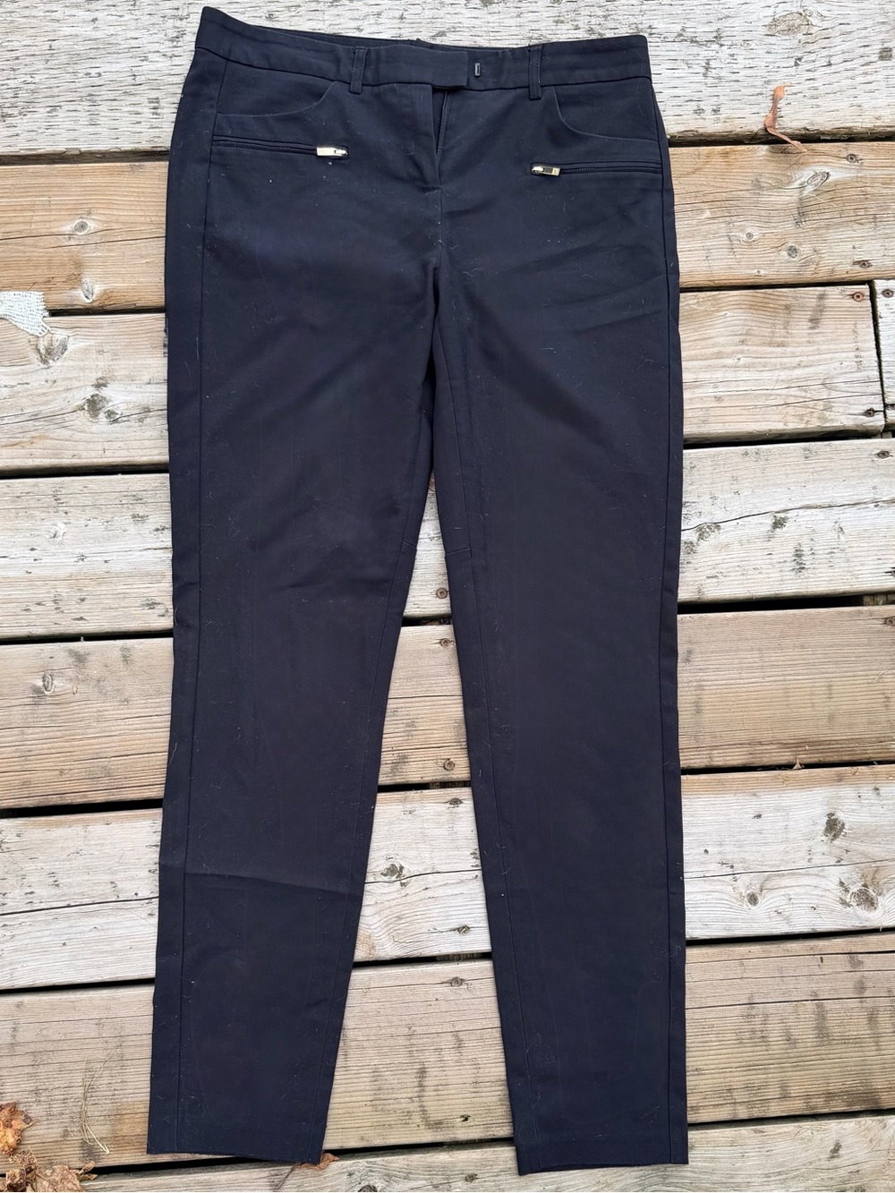 Ivanka Trump Side-Zip Skinny Ankle Black Pants Size 8